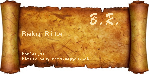 Baky Rita névjegykártya