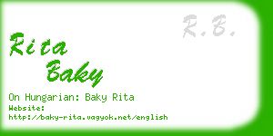 rita baky business card